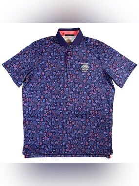 Greyson Flora & Fauna Golf Polo Men’s L Whistling Straits Golf Course Ryder Cup